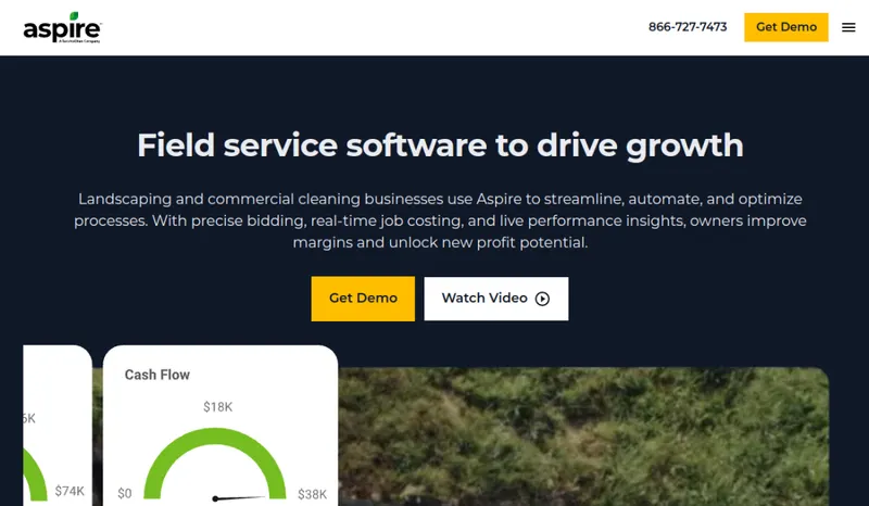 Aspire homepage screenshot