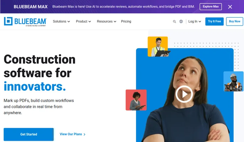 Bluebeam Revu homepage screenshot