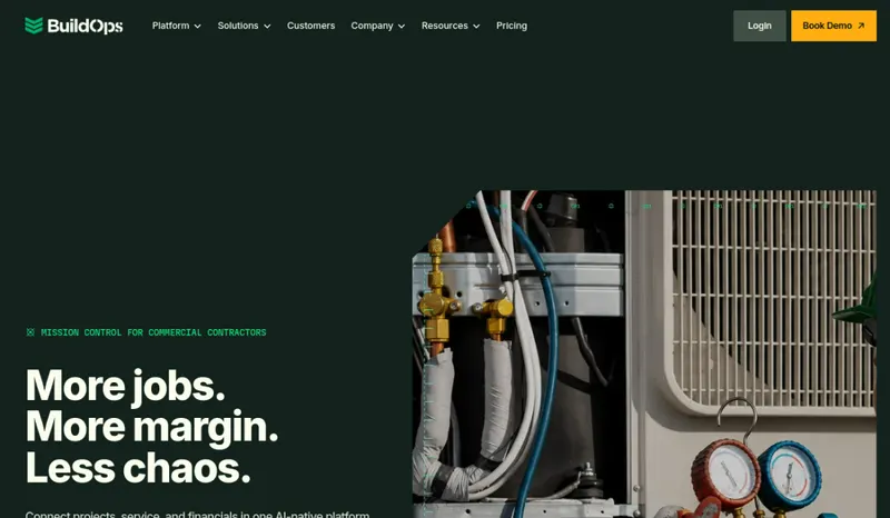 BuildOps homepage screenshot