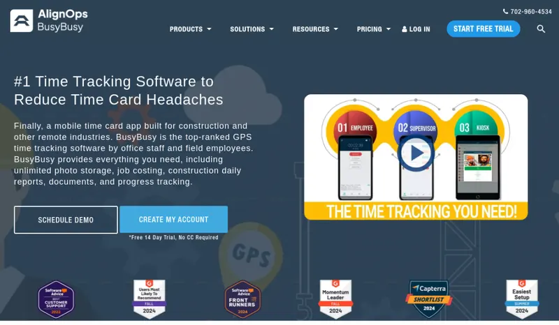 busybusy homepage screenshot