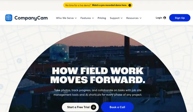 CompanyCam homepage screenshot