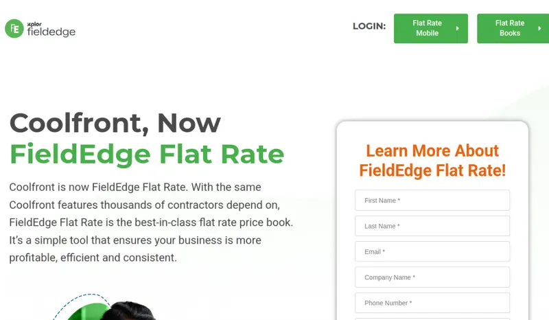 FieldEdge Flat Rate (formerly Coolfront) homepage screenshot