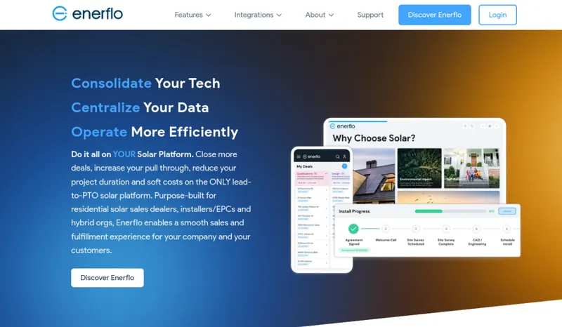 Enerflo homepage screenshot