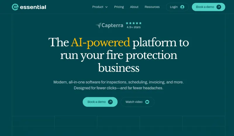 Essential homepage screenshot