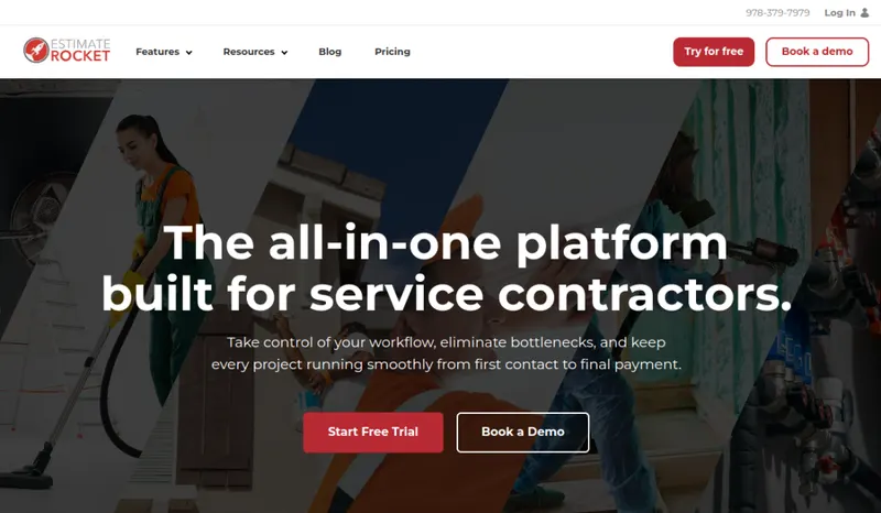 Estimate Rocket homepage screenshot