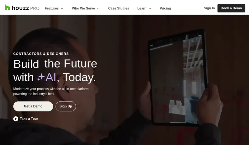 Houzz Pro homepage screenshot