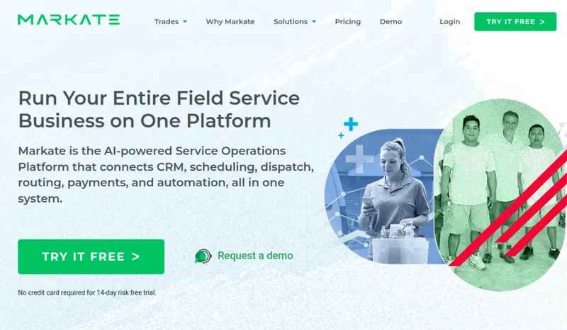 Markate homepage screenshot