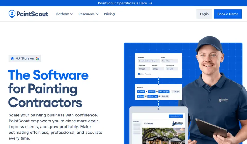 PaintScout homepage screenshot