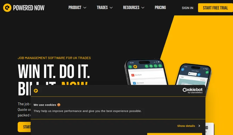 Powered Now homepage screenshot