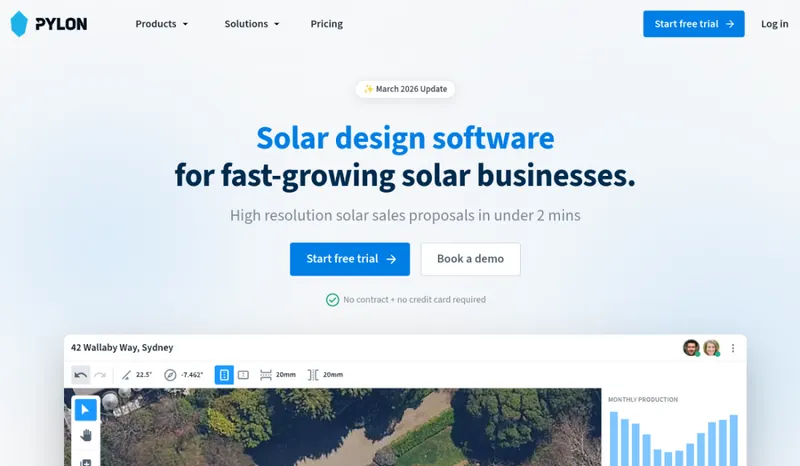 Pylon homepage screenshot