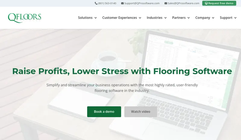 QFloors homepage screenshot