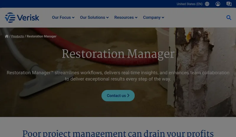 Restoration Manager homepage screenshot