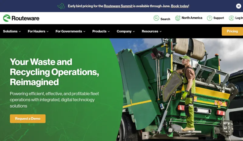Routeware homepage screenshot