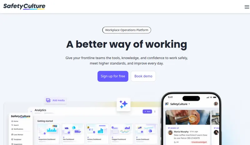 SafetyCulture homepage screenshot