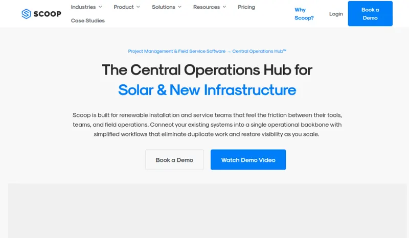 Scoop homepage screenshot
