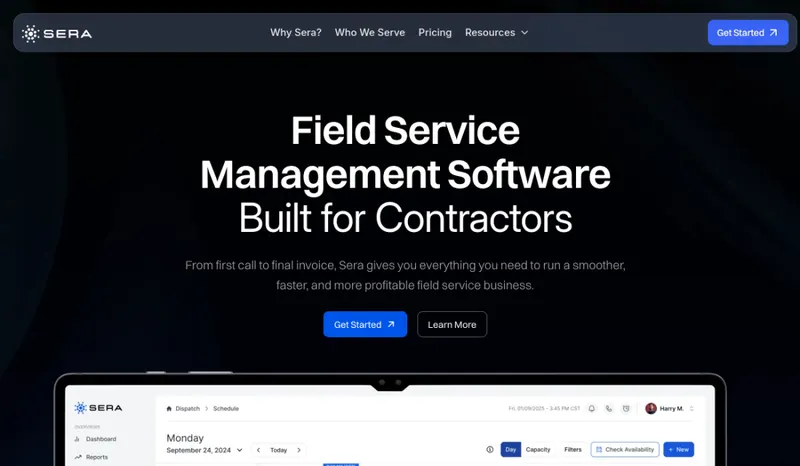 Sera Systems homepage screenshot
