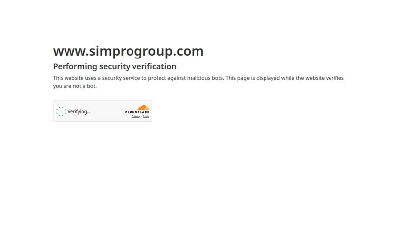 Simpro homepage screenshot