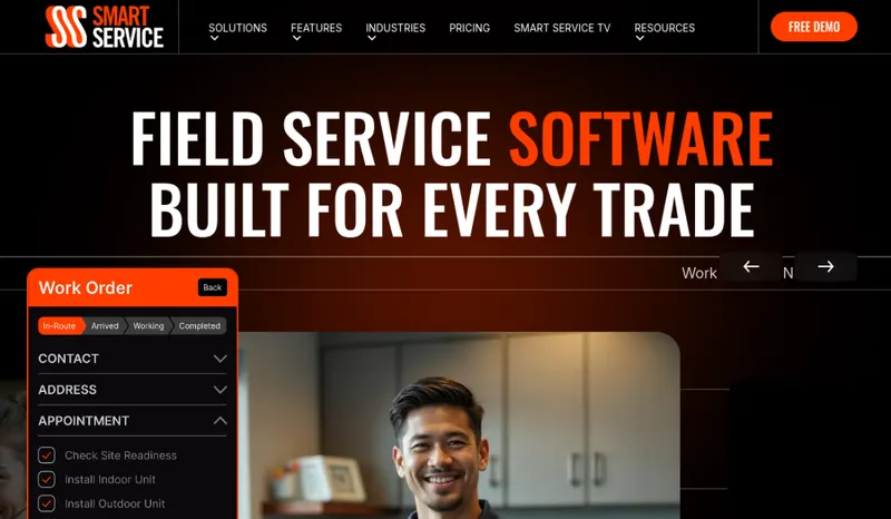 Smart Service homepage screenshot