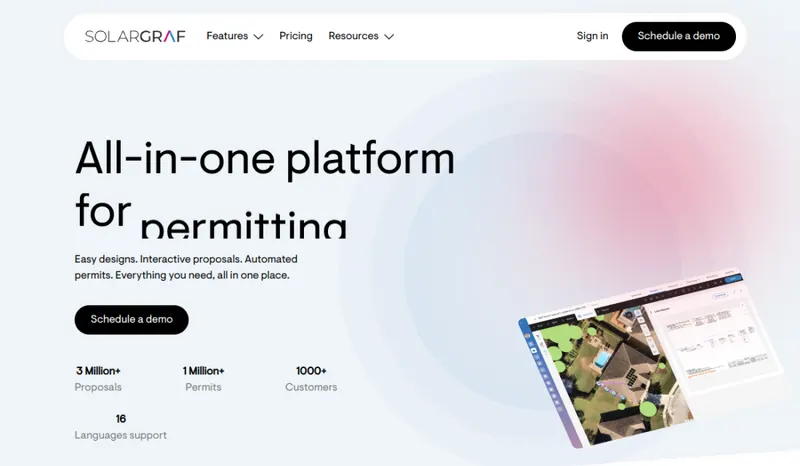 Solargraf homepage screenshot