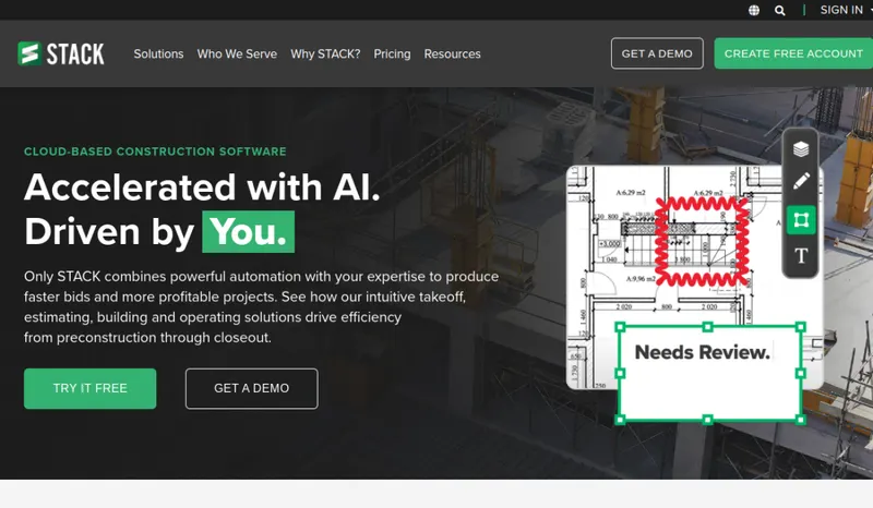 STACK homepage screenshot