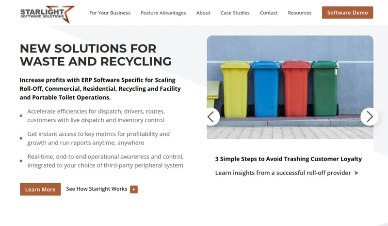 Starlight Software homepage screenshot