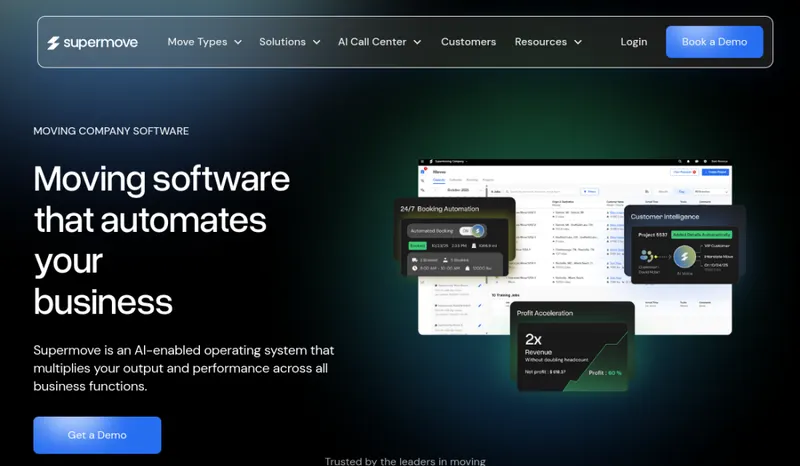 Supermove homepage screenshot