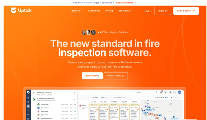 Uptick homepage screenshot