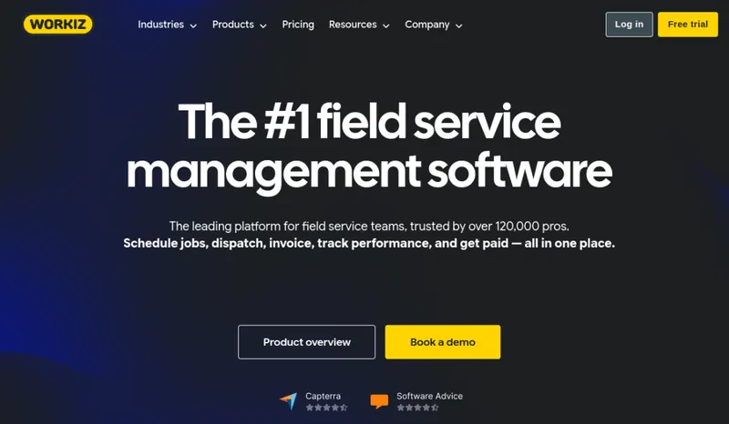 Workiz homepage screenshot