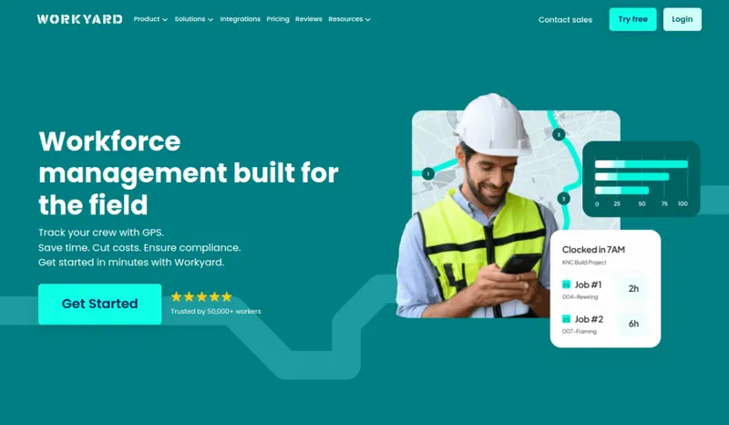 Workyard homepage screenshot