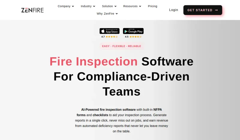 ZenFire homepage screenshot