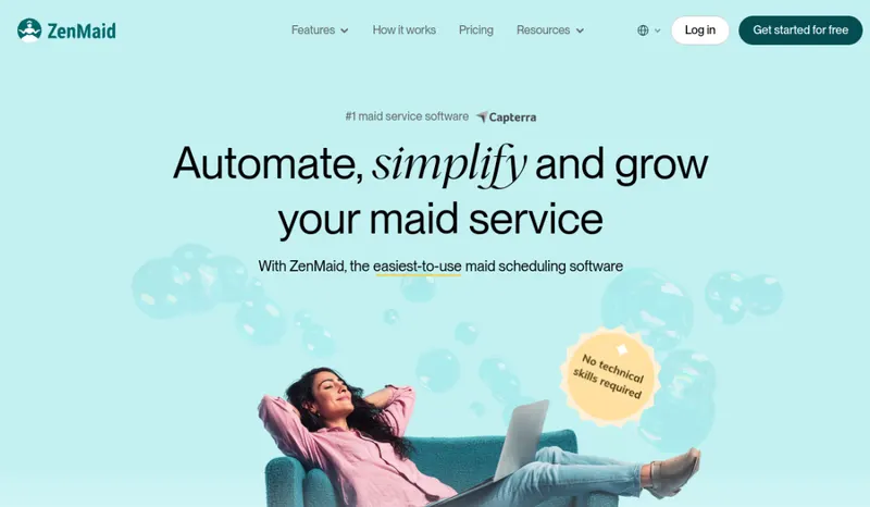 ZenMaid homepage screenshot